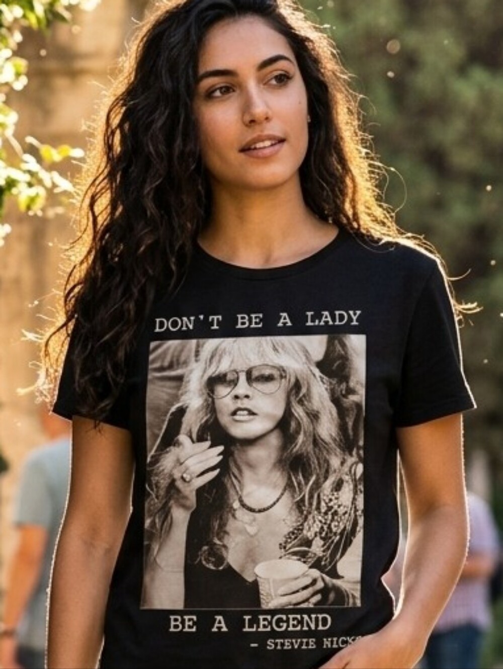Stevie Nicks Black Graphic Tee Shirt
